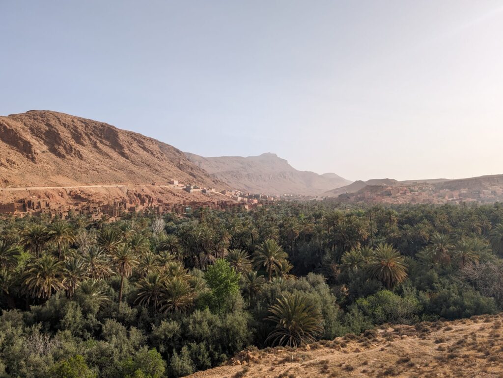 On dy 2 of the Morocco desert tour, we stopped at a beautiful viewpoint overlooking Todra palm grove